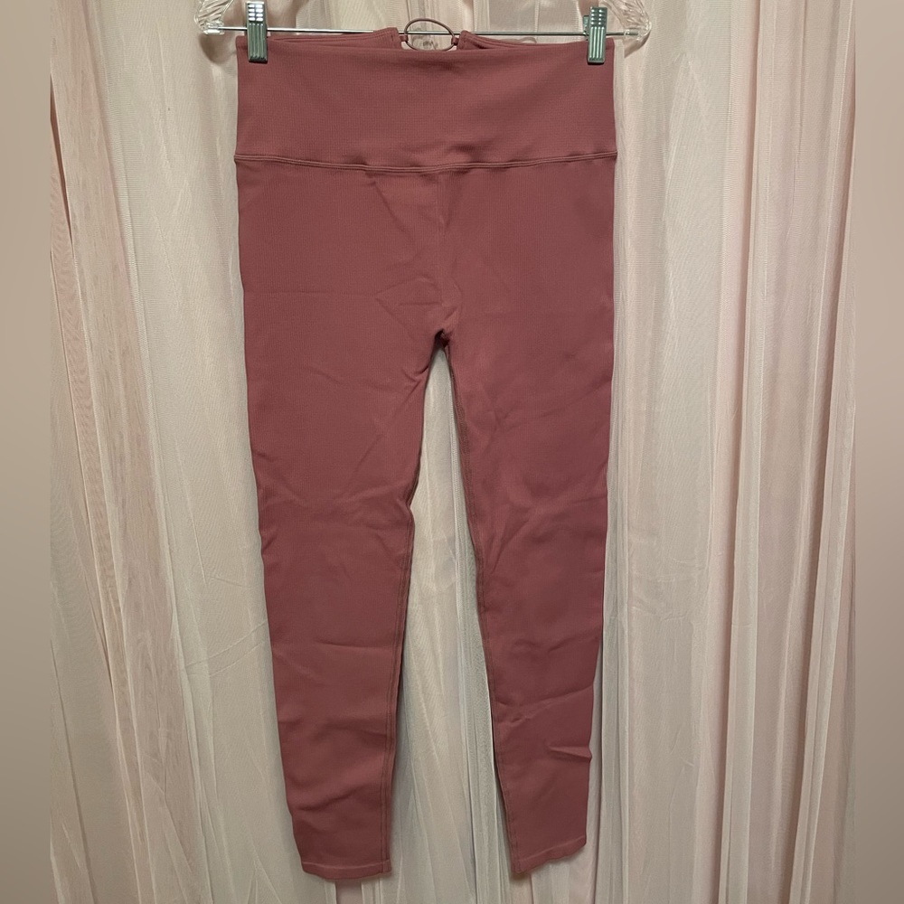 Fabletics High-Waisted Seamless Lace-Up Legging in Cherry Mocha